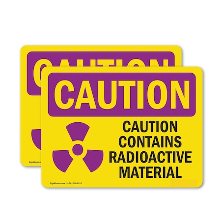 Signmission Radiation & Laser Sign, 12 in H x 18 in W, Vinyl Decal, Rectangle OS-2PACK-CR-D-1218-L-10163